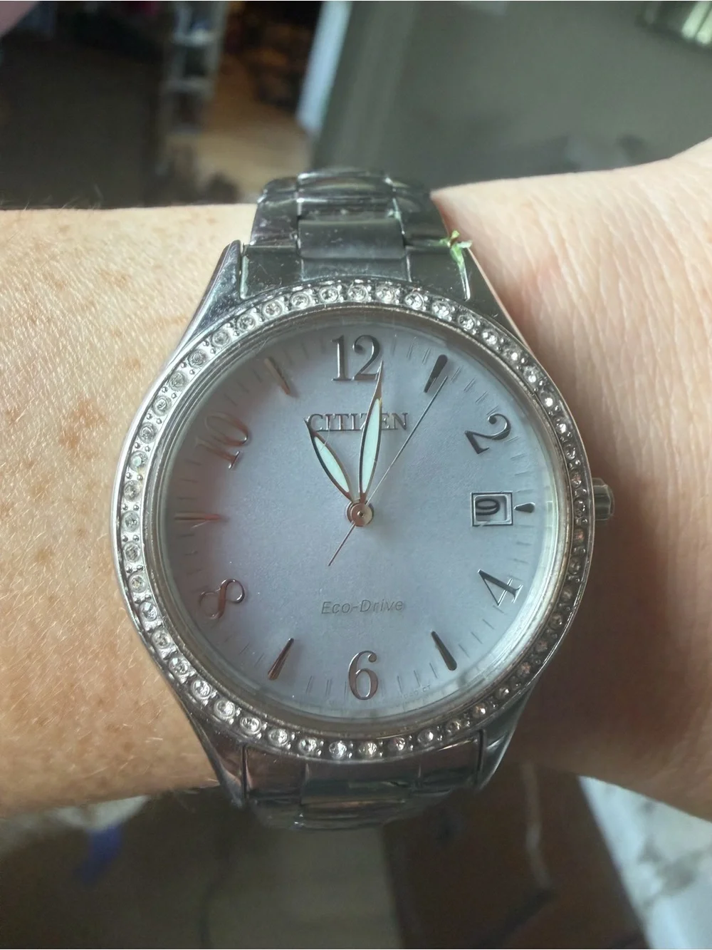Citizen Silver-Tone Crystal Accent Eco-Drive Watch